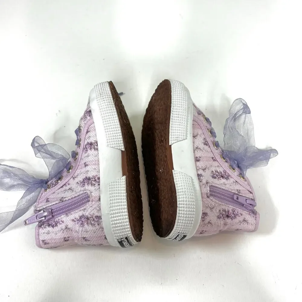 Superga LoveShackFancy Kids High Top Lace Up Sneaker in Ripe Grapevine 8